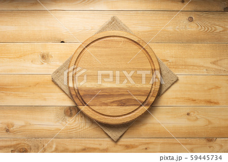 pizza cutting board and napkin at rustic wooden 59445734