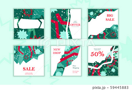 Set of New Year and Christmas sale banner templates Set of New Year and Christmas sale banner templates 59445883