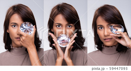 Fashion Asian Woman Tan skin black hair eyes Fashion Asian Woman Tan skin black hair eyes 59447093