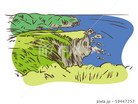 島根県隠岐郡 国賀海岸のイラスト素材