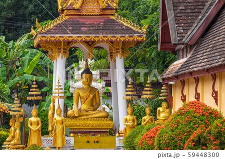 Laos, Old Buddha image in Wat Sisaket popular Laos, Old Buddha image in Wat Sisaket popular 59448300