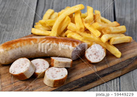 German sausage and potato fry German sausage and potato fry 59449229