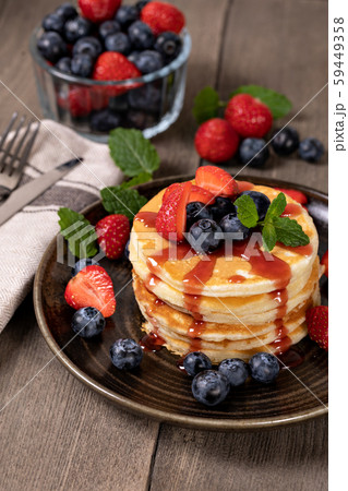 Pancakes with fresh berry 59449358