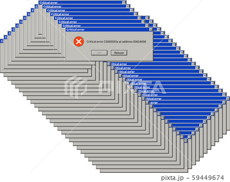 Alert dialog windows. System failure dialog box popup, retro error message, information warning 59449674