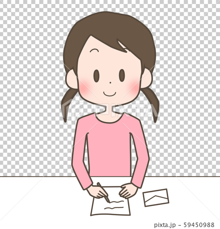 A Girl Writing A Letter Stock Illustration