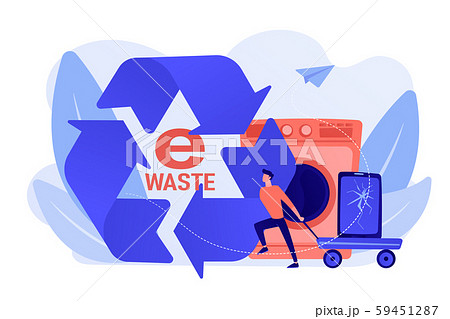 E-waste reduction concept vector illustration. 59451287