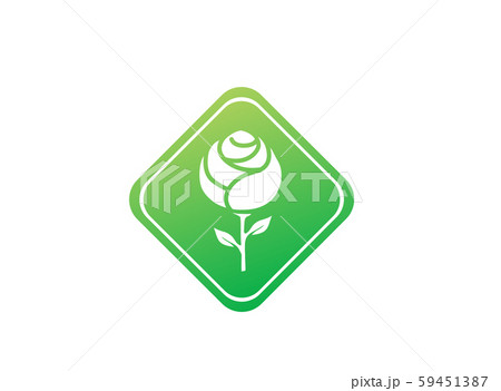 Rose with leaves and long leg flower in the shape 59451387