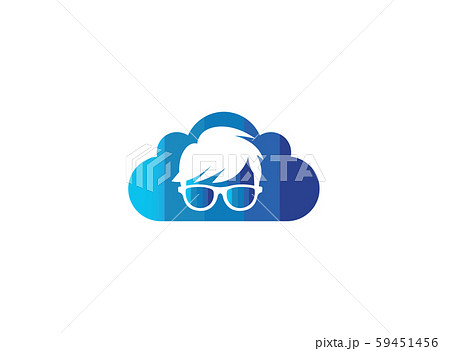 Geek Head with hairstyle wearing glasses for logo Geek Head with hairstyle wearing glasses for logo 59451456