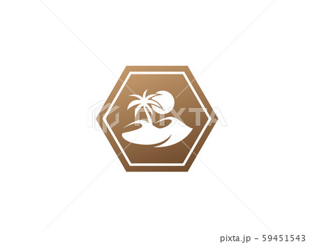 desert logo palm and sand and sun design 59451543