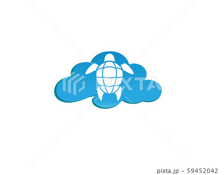 Turtle with green shell swimming for logo design Turtle with green shell swimming for logo design 59452042