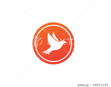 Bird or dove open wings and fly inside a circle 59452193