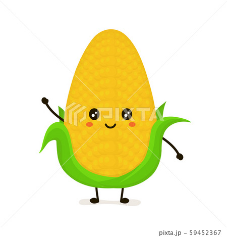Funny happy cute smiling corncob. Vector Funny happy cute smiling corncob. Vector 59452367