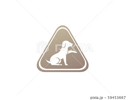 Cute dog sitting and Shaking hand in the shape 59453667