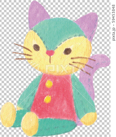 ねこのぬいぐるみのイラスト素材