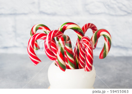 Christmas Candy Canes Cup On White Stock Photo 622542176