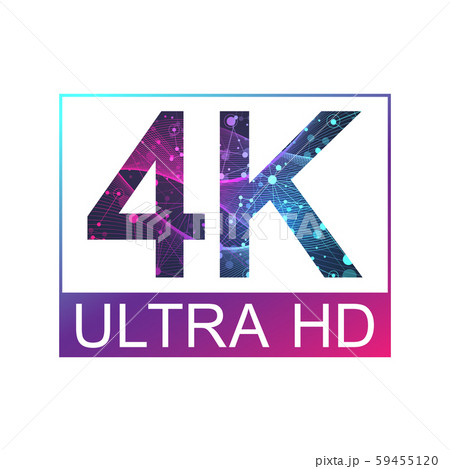 4k Ultra Hd Badge Vector Icon Abstract のイラスト素材