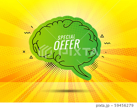 Discount banner shape. Special offer badge. Sale coupon bubble icon. Abstract yellow sunbeams 59456279