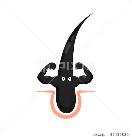 Strong healthy hair character. Vector flat  59456380