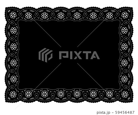 レースペーパー 素材 モノクロのイラスト素材