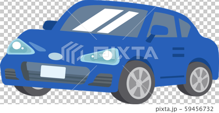 青い車のイラストのイラスト素材