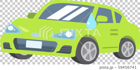 黄緑の車のイラストのイラスト素材