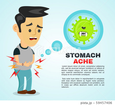 Young sick man having stomach ache, food Young sick man having stomach ache, food 59457406