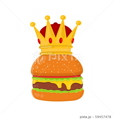 Burger, cheeseburger with crown. Vector  59457478