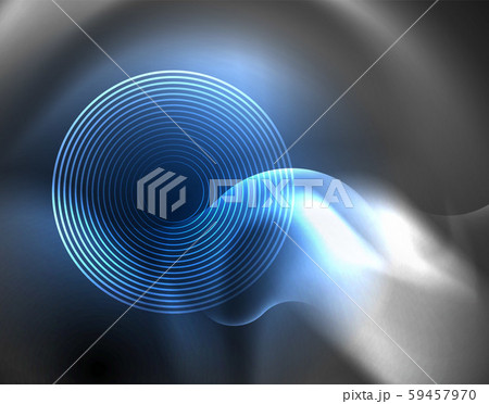 Shiny metallic neon waves vector design 59457970