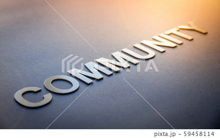 Word community written with white solid letters 59458114