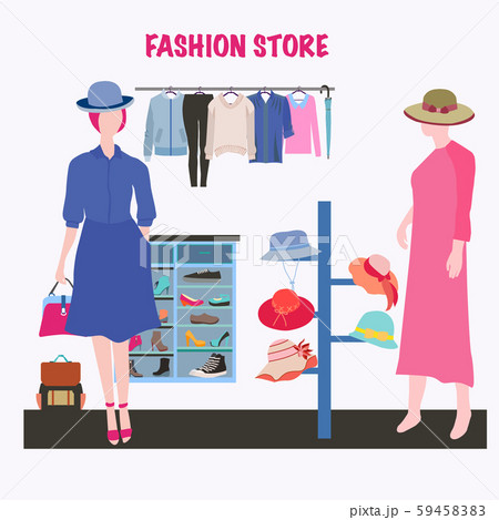 outique indoor Fashion store. Modern clothing 59458383