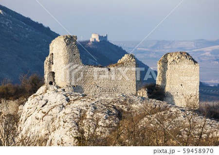 Sirotci hradek ruins and Devicky ruins on Palava Sirotci hradek ruins and Devicky ruins on Palava 59458970