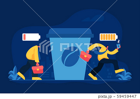 Office worker coffee break flat vector illustration 59459447