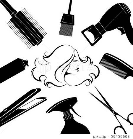 Hair care girl profile Hair care girl profile 59459608