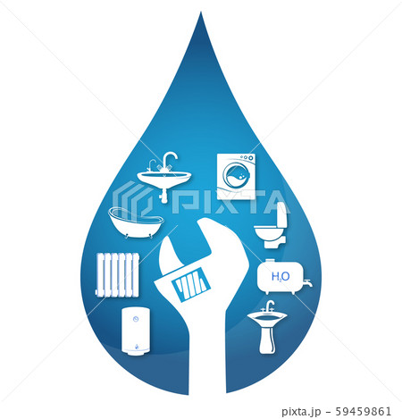 Water drop and wrench repair Water drop and wrench repair 59459861
