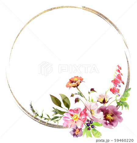 Wedding frame wreath bridal romanric rustic warm bouquet. Hand drawing watercolor pink and purple Wedding frame wreath bridal romanric rustic warm bouquet. Hand drawing watercolor pink and purple 59460220
