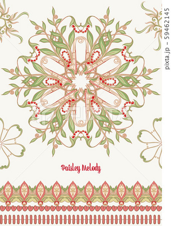 Pattern with traditional paisley. Floral vector Pattern with traditional paisley. Floral vector 59462145
