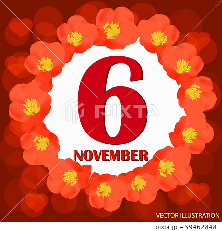 November 6 icon. For planning important day. Banner for holidays and special days. Illustration November 6 icon. For planning important day. Banner for holidays and special days. Illustration 59462848
