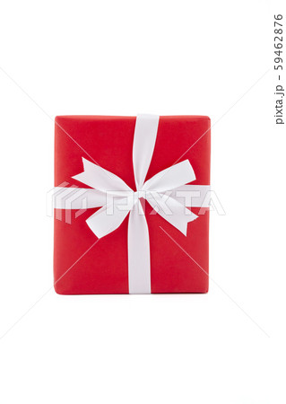 Red gift box and white ribbon in season Christmas and new year isolated on white background Red gift box and white ribbon in season Christmas and new year isolated on white background 59462876