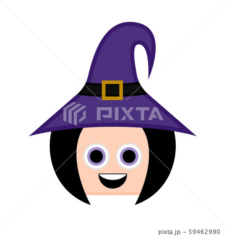 Cute Halloween Witch Cartoon Characterのイラスト素材