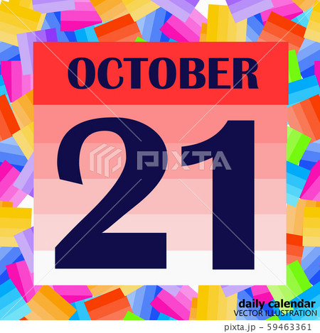 October 21 icon. For planning important day. Vector iIllustration October 21 icon. For planning important day. Vector iIllustration 59463361