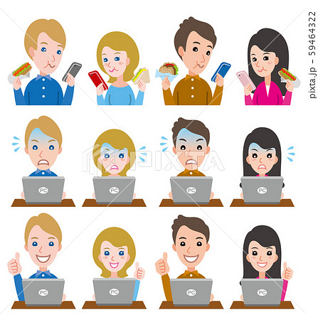 カップルの表情のイラスト カップルの表情のイラスト 59464322