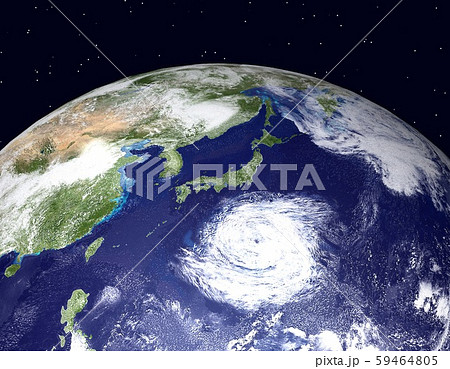 地球(日本付近に巨大台風) 59464805