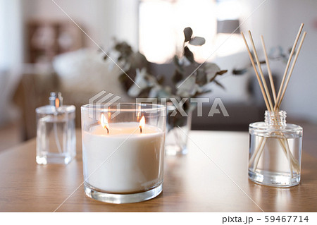 aroma reed diffuser, burning candle and perfume 59467714