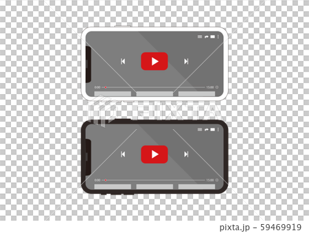 ベクター スマホ Youtubeっぽい画面 Black Whiteのイラスト素材