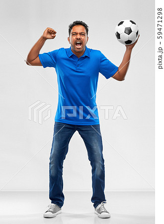 angry indian male football fan with soccer ball angry indian male football fan with soccer ball 59471298