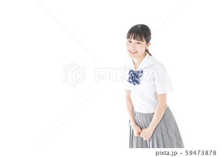 笑顔の制服を着た女子学生 59473878