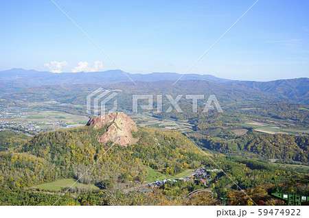 昭和新山 有珠山洞爺湖展望台からの眺め の写真素材