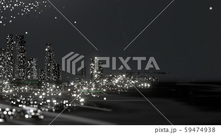 Abstract modern city at night. 3D illustration 59474938