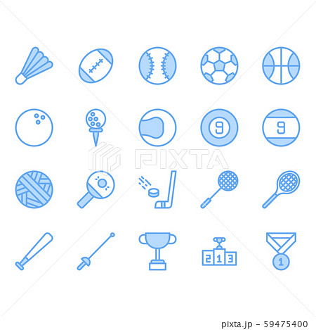 Sport ball equipment icon and symbol set 59475400