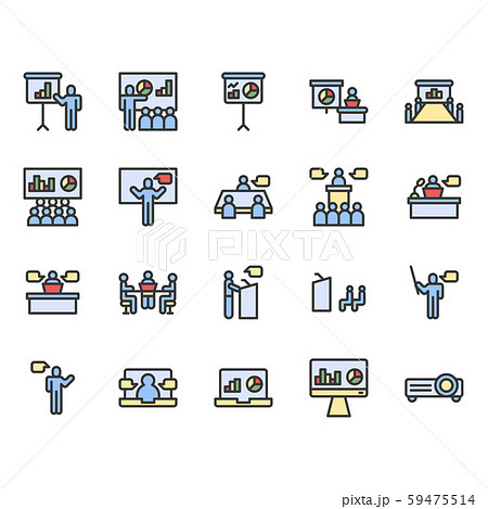 Presentation and meeting related icon and symbol 59475514